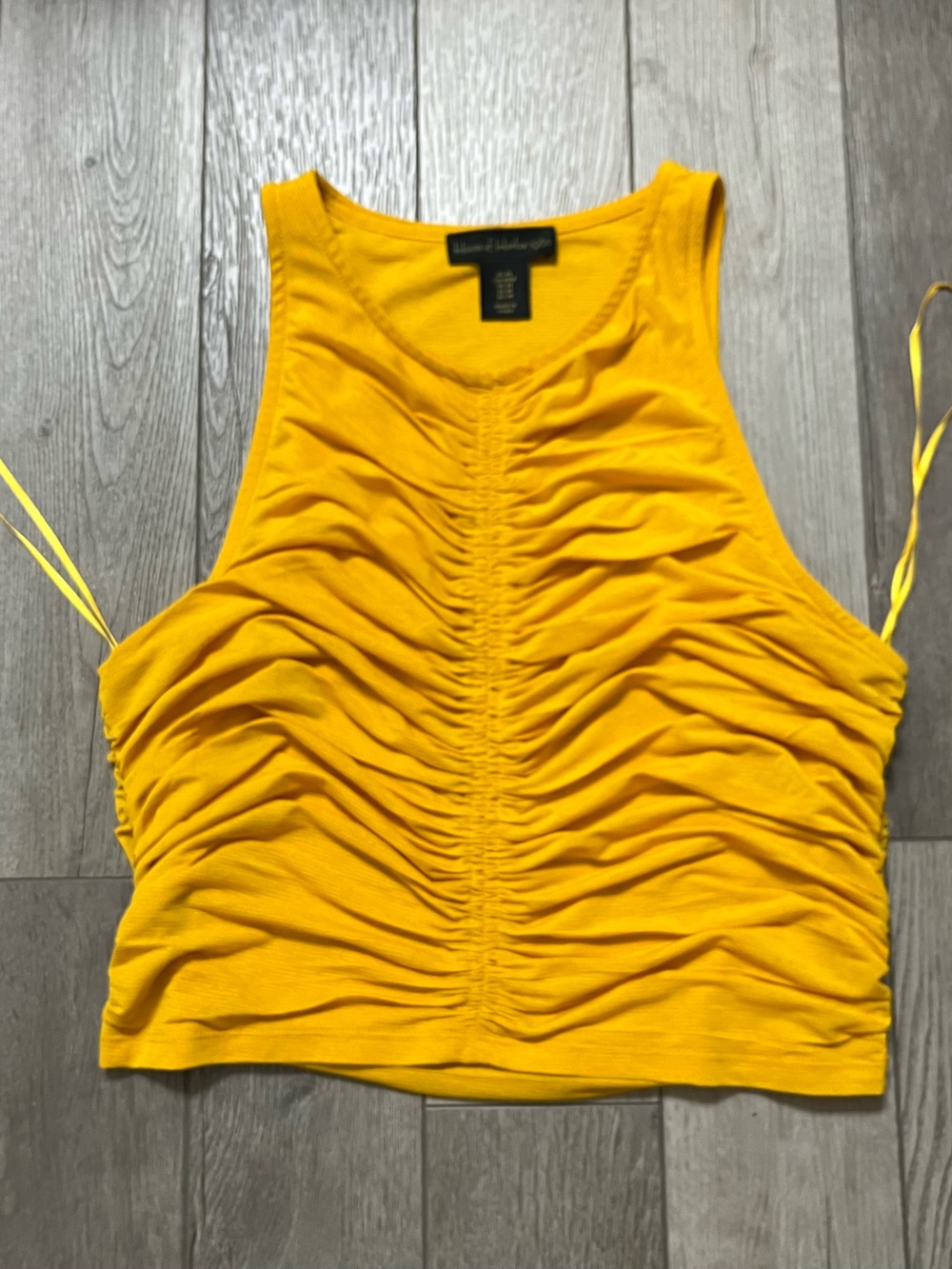 House of Harlow 1960 Yellow Ruched Tank Top Size Medium
